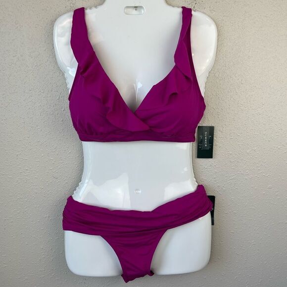 NWT Lauren Ralph Lauren Matching Bikini and Bottoms Size 6